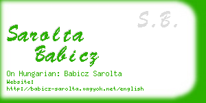 sarolta babicz business card